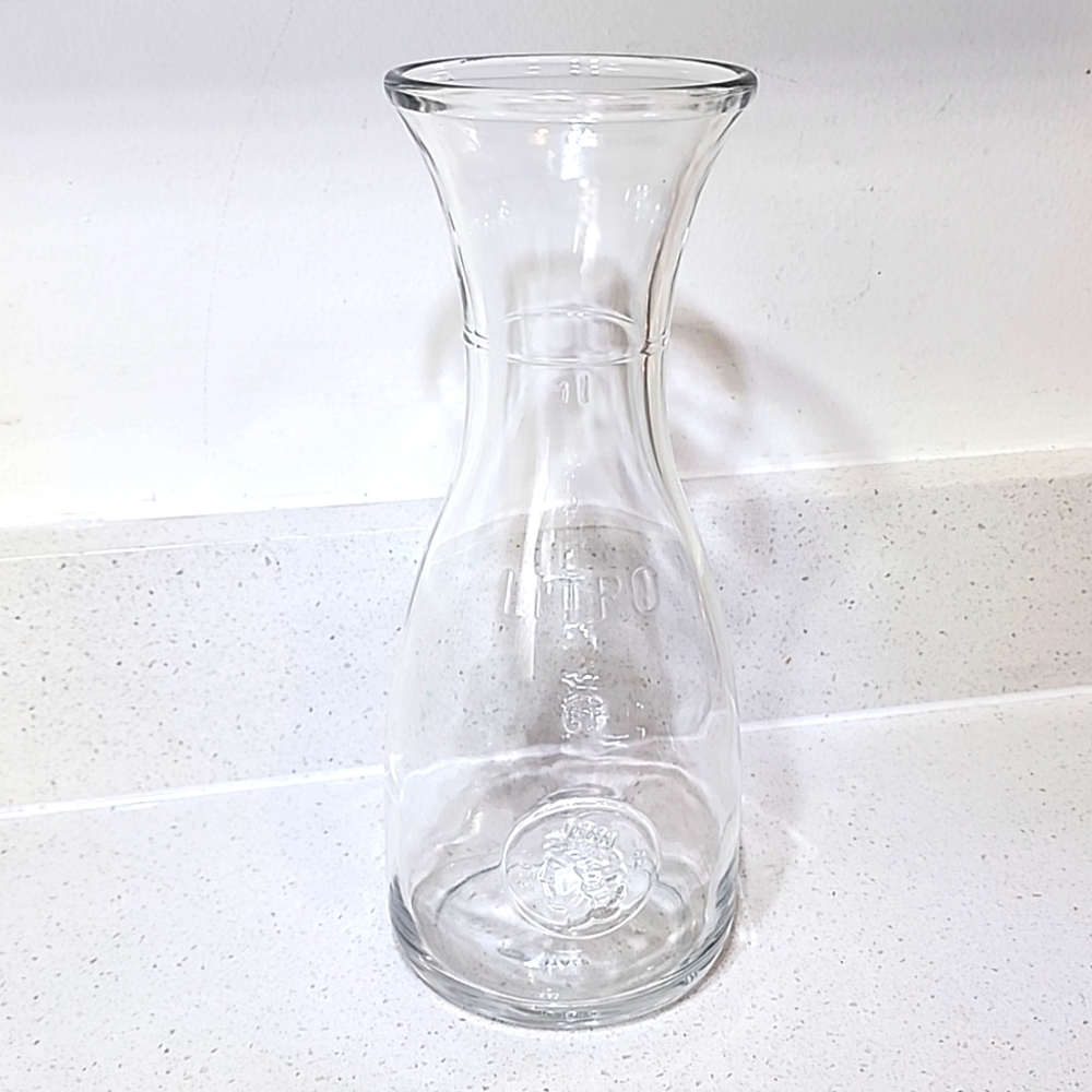 Wine Carafe by Bormioli Rocco Glass Co, imported from Italy 1 litre